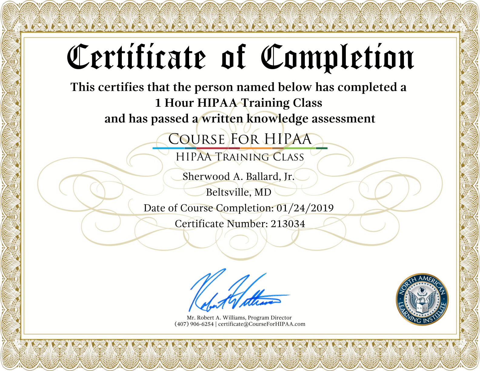 Hippi Certified certificate first page preview